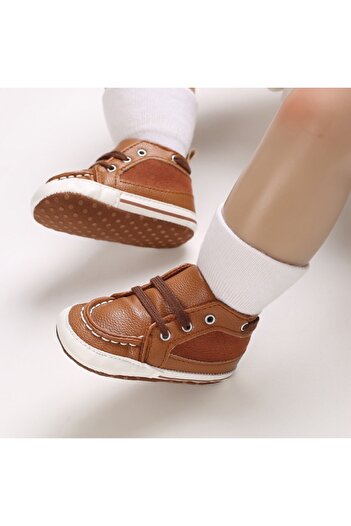 BebeNou Baby Shoes, Brown, with Laces CSC-788-3-VA10