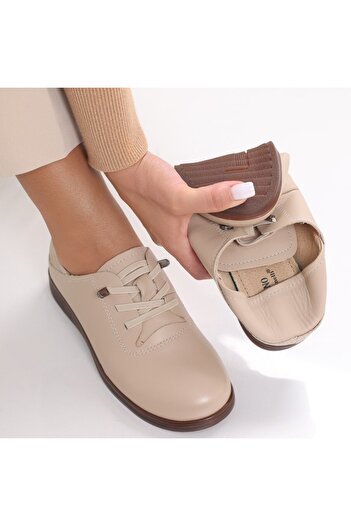 Signo Pantofi dama casual Bej din Piele Naturala Samiana, 37