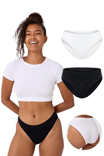 FOREVER MORE 2-Pack Women's Seamless Basic Slip Underwear