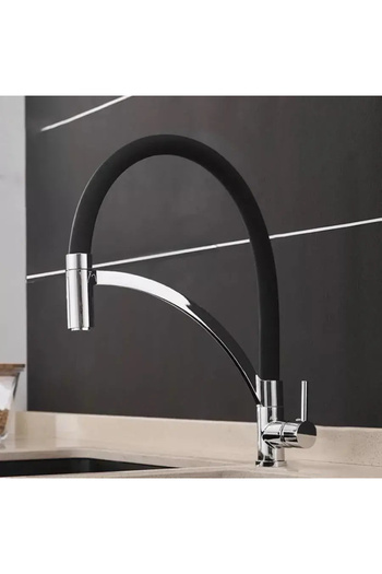 KORMAN TECHNIK Kitchen Faucet, Sanitary Brass, Black, WZX/2018