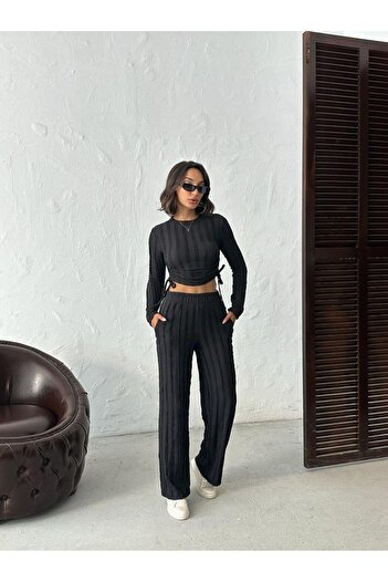 Jeevee Double Suit with Stitching Detail Corduroy Fabric
