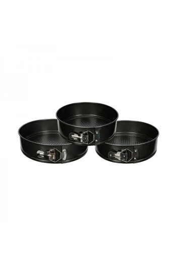 JJA Set of 3 removable round carbon steel cake pans, 22,24,26 cm