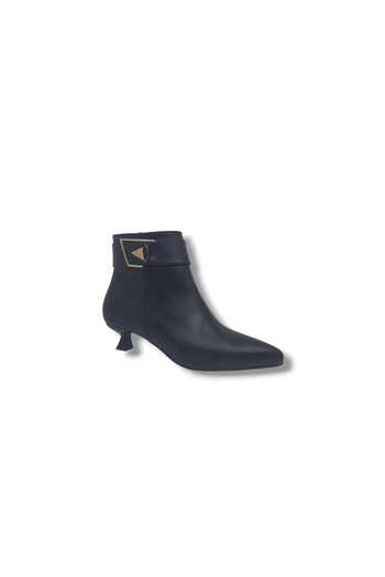 Zerhan 604 Women's Black Zippered Low Heel Boots