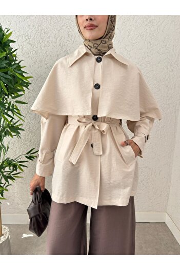 BZ BUTİK Poncho Trench Coat
