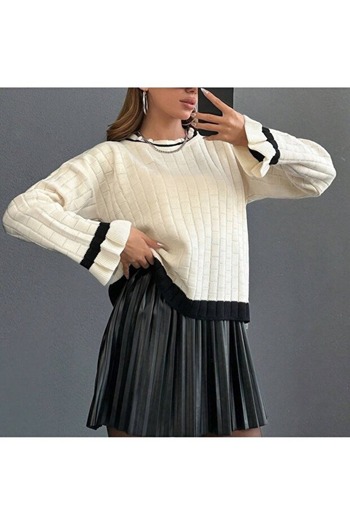 KURGAN TEKSTİL Women's Ruffled Sleeve Crew Neck Knit Sweater