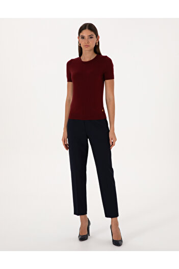 Pierre Cardin Vişne Slim Fit Triko Tişört 50316341-VR223