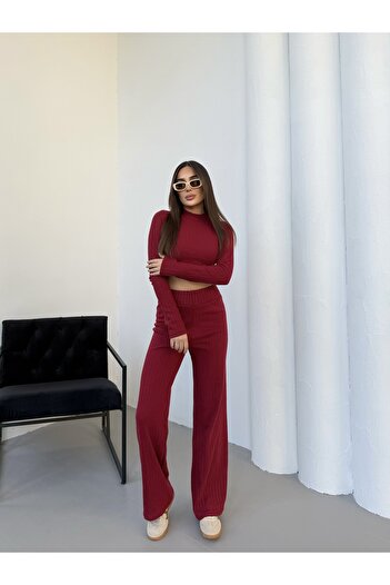 Rabi Shine Women's Cotton Finger-Through Crop Two-Piece Set