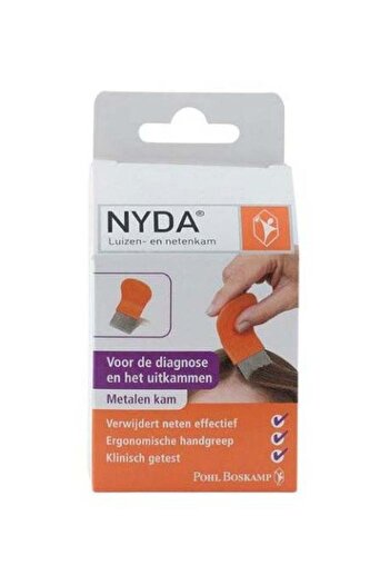 Nyda Metal Lice Comb Orange/Grey