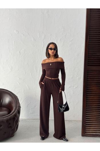 Jeevee Ribbed Madonna Collar Double Suit with Finger Loops