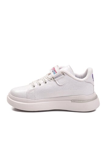 WALKWAY White Patent Leather-Silvery Children's Sports Shoes Ruffon 2540-26K P