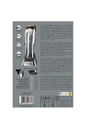 Kiepe Prescelta 3.0 Cordless Hair Clipper, 7200 rpm, Pro Lithium Ion Battery