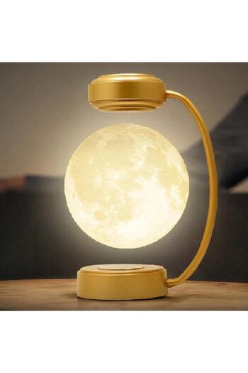 ALL İN 3D Printed Magnetic Flying Moon Lamp for Home, Office and Holidays, 6 Inch, Gold