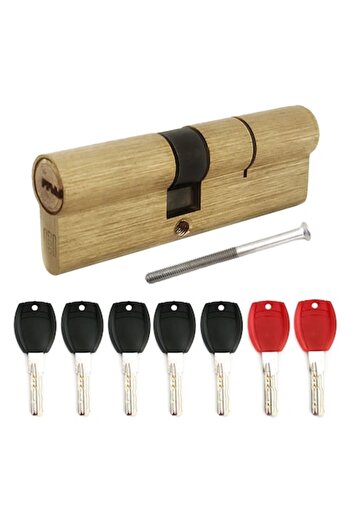 Universal Metal Cylinder Lock, Eccentric, 90mm dimension, 5 black keys + 2 installation keys