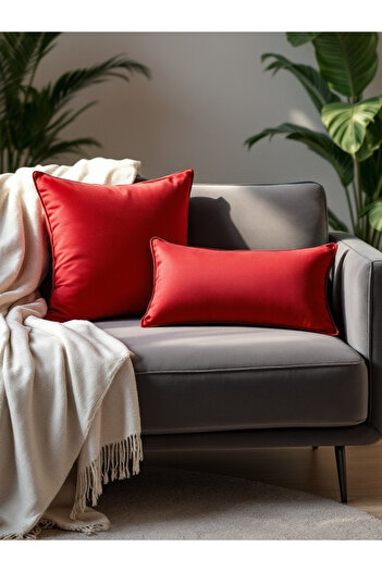 JACA Square and Rectangular Inner Filled Decorative Pillow Cushion Set (2 Pieces)