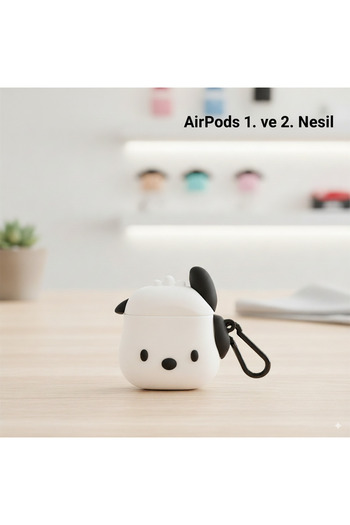 Blackmark AirPods 1St Generation. And 2. Generation Compatible Cute Silicone White Dog Figure Earphone Protection Case