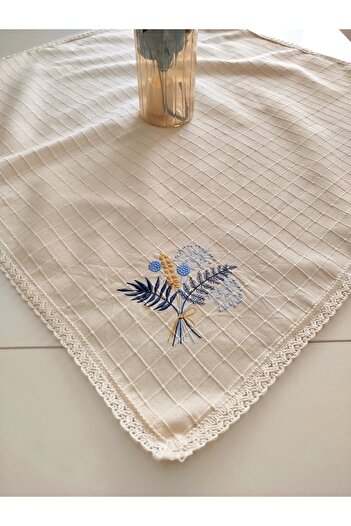 denizli hatırası Buldan Monica Fabric Authentic Embroidered 85X85 cm Tablecloth