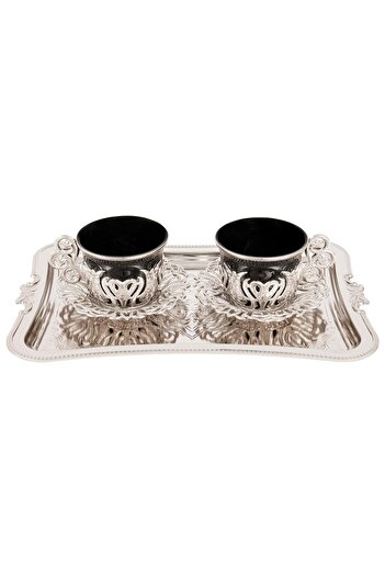 E orient Turkish Coffee 2-Piece Presentation Set – Stylish Coffee Set with Tray