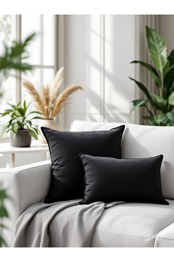 JACA Square and Rectangular Inner Filled Decorative Pillow Cushion Set (2 Pieces)