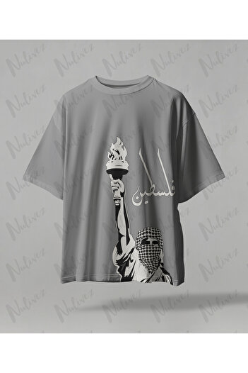 Nulivez Palestine Design Printed High Quality Compact Unisex Oversize T-Shirt