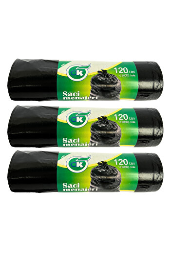 LYOBEST Set 3x Garbage / Rubbish Bags, for Europubela, Capacity 120L, 10 pcs/Roll, Black, Heavy Duty