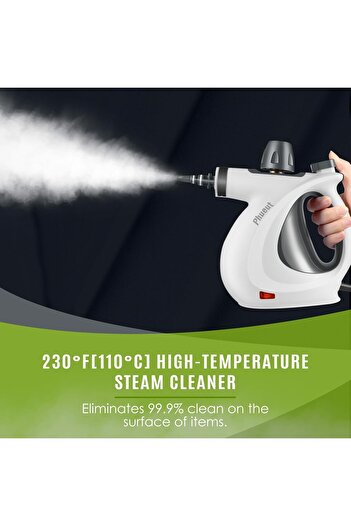 PHUTİ Pressurized Handheld Multi-Surface Natural Steam Cleaner with 12 pcs Accessories