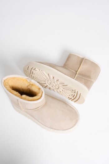 Mubiano Women's Suede Boots Beige Mia