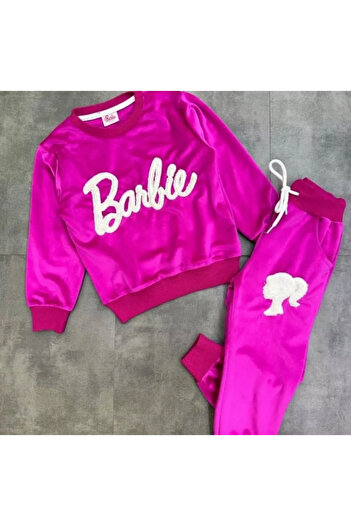 Tarz Kidss Girls' Velvet Tracksuit Set