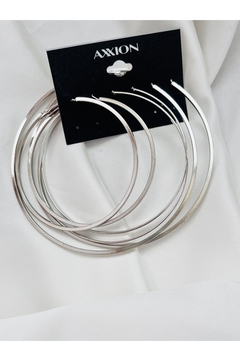 COCOSH TAKI Silver Color Multi Big Ring Set