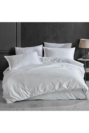 RALEX PUCIOASA Damask Polycotton Bedding Set, 4 Pieces, Elastic Bed Sheet 160x200cm, Duvet Cover 200x230cm, 2 Pillo