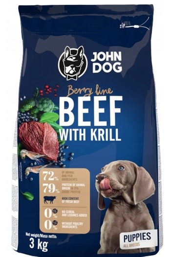 Other DRY FOOD FOR PUPPIES BEEF WITH KRILL FOR DOGS John Dog 3 kg