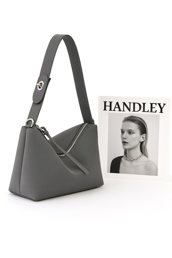 Handley Suede Leather Detailed Elite Shoulder Bag – Stylish and Modern Design