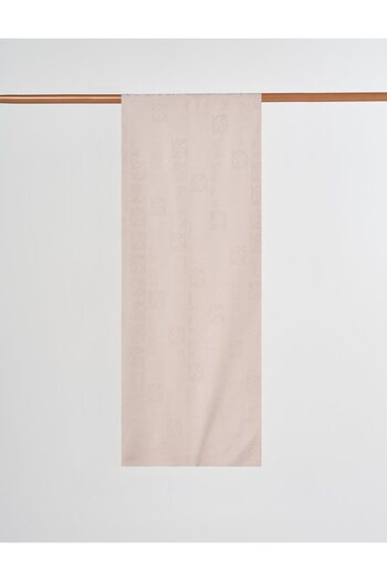 Kayra Logo Detailed Viscose Shawl Stone
