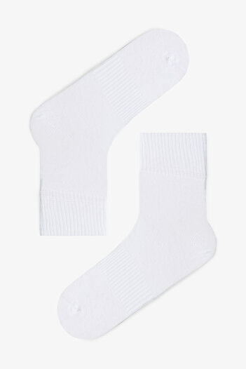 Penti White Men's Cotton Comfortable Ankle Elastic Basic Socks