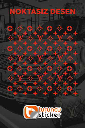 Turuncu Sticker Lv Pattern Dotless Sticker Label 25X25 cm - Vehicle - Motor - Laptop - Helmet Sticker