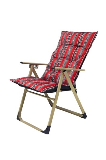 smart home Folding camping chair with premium cotton mattress, made of sturdy iron frame, 55x55x105cm