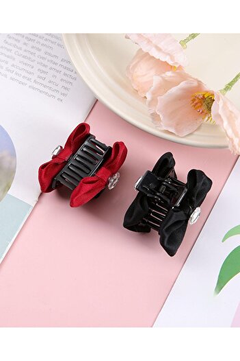 REBORN DESIGN Satin Bow Model Crystal Stone Detailed Red Color 4 cm Latch Buckle