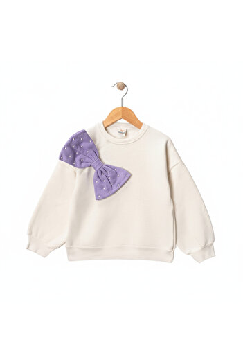 Wow colors Girls' 3D Pearl Bow Tracksuit Set |   Spanish-Style Thick Winter Pants