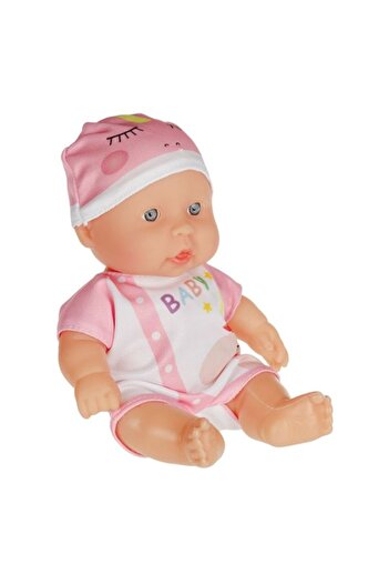 ANTBRO Baby Doll with White/Pink Unicorn Overalls and Hat, 22 cm