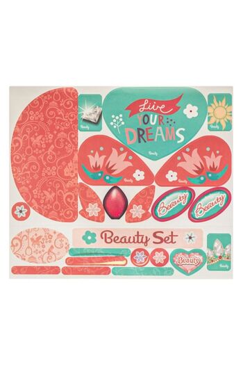 ANTBRO 3in1 Antbro® Beauty Suitcase with Jewelry and Accessories, Pink/Sea Green, 26x10x20 cm