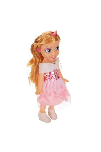 ANTBRO Princess Doll in Strapless Dress with Crystal, Pink Tulle, Glitter Details, and Pink Crown, 2