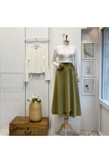 Faya Boutique Anvelop Model Green Scuba Skirt