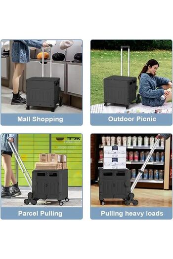Generic Portable Folding Shopping Cart With Secure Lid 75L (white)