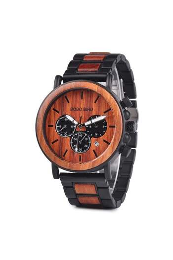 Bobo Bird Men's Watch Fashion Casual Quartz Analog Business Wooden