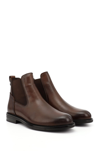 GÖNDERİ(R) Men's Tan Antique Rubber Sole Genuine Leather Chelsea Boots