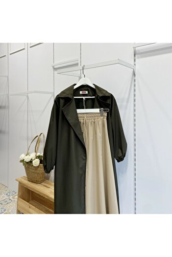 Faya Boutique Khaki Green Basic Trench Coat