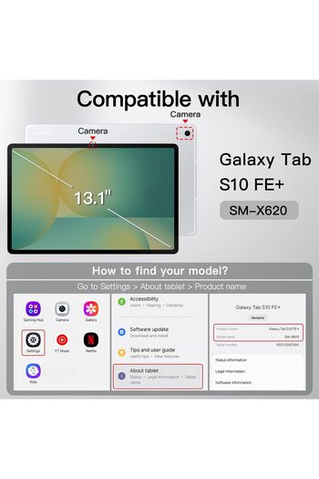 HYX Case for Samsung Galaxy Tab S10 FE Plus/S10 FE+ 13.1-Inch with S Pen Holder, Soft TPU Tri-Fol