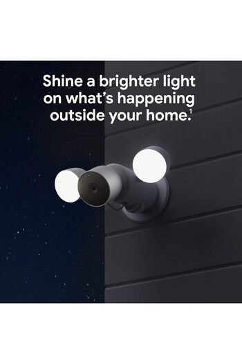 Google Nest Cam with Floodlight - Outdoor Camera - Floodlight Security Camera, White, 1 Count (Pack