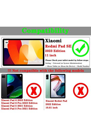 erorex حافظة متوافقة مع جهاز Xiaomi Redmi Pad Se مقاس 11 بوصة صدر عام 2023 / حامل قابل للطي فائق النحافة من البولي يوريثان