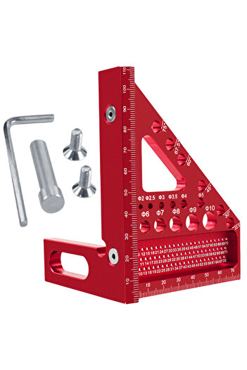 CZAY CZAY® 45º/90º Square, 3D Square, 22.5º and 90º Angles, Triangular Ruler Precision 0.1 mm/ ± 0.004
