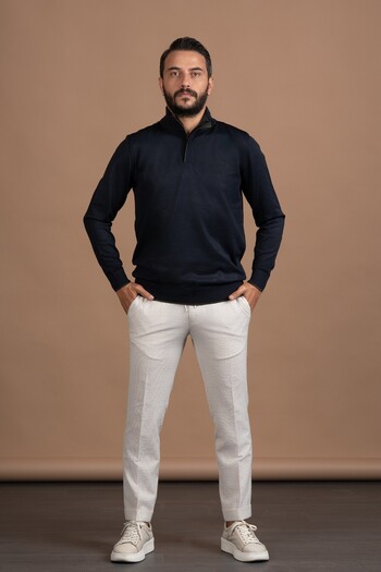 ADVANTE Zippered Turtleneck Polyamide Fabric Seasonal Knitwear Sweater